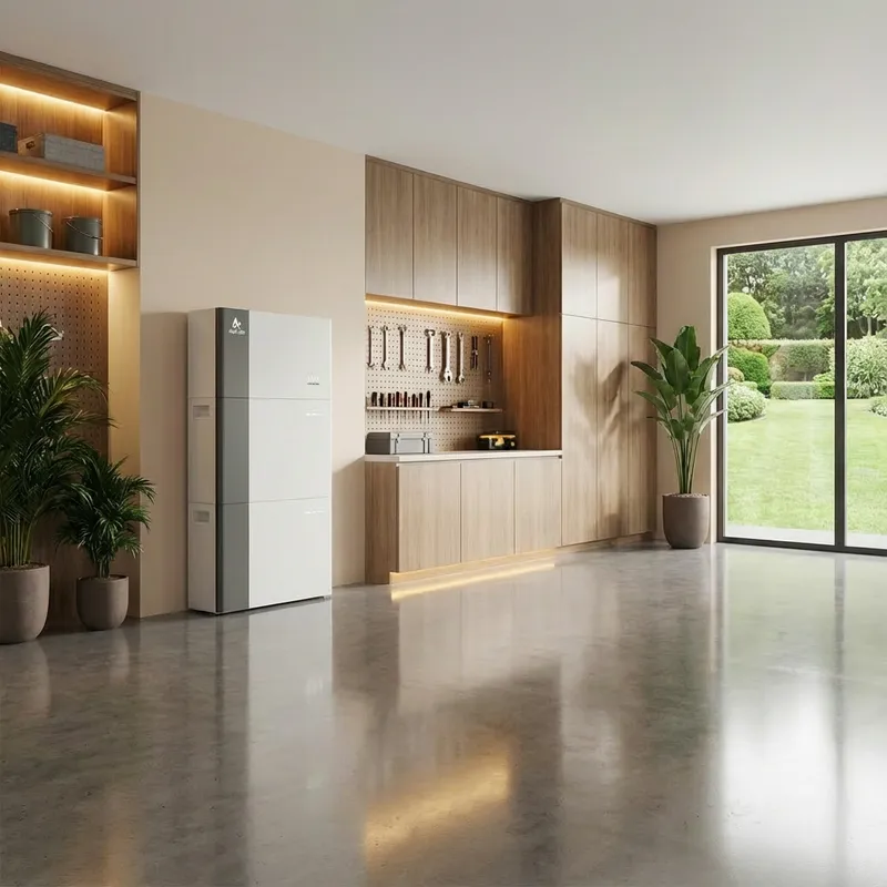 Home battery system in modern interior